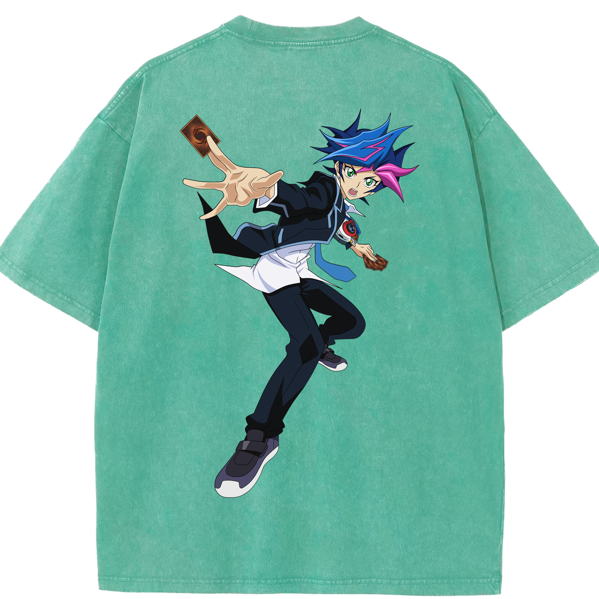 （画像用） 遊☆戯☆王 Yu-Gi-Oh! 綿100% ヴィンテージ風 半袖Tシャツ（背面プリント）